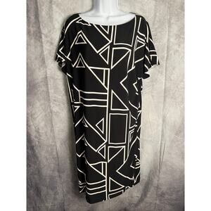 Lauren Ralph Lauren Black & White Geometric Print Dress – Size M